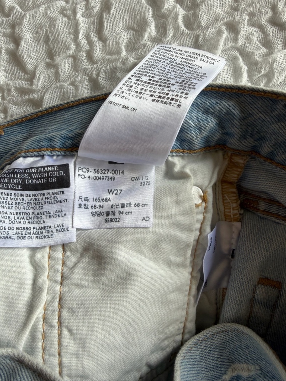 Levis 501 Original High Rise Distressed Denim Shorts 27 - Picture 6 of 10